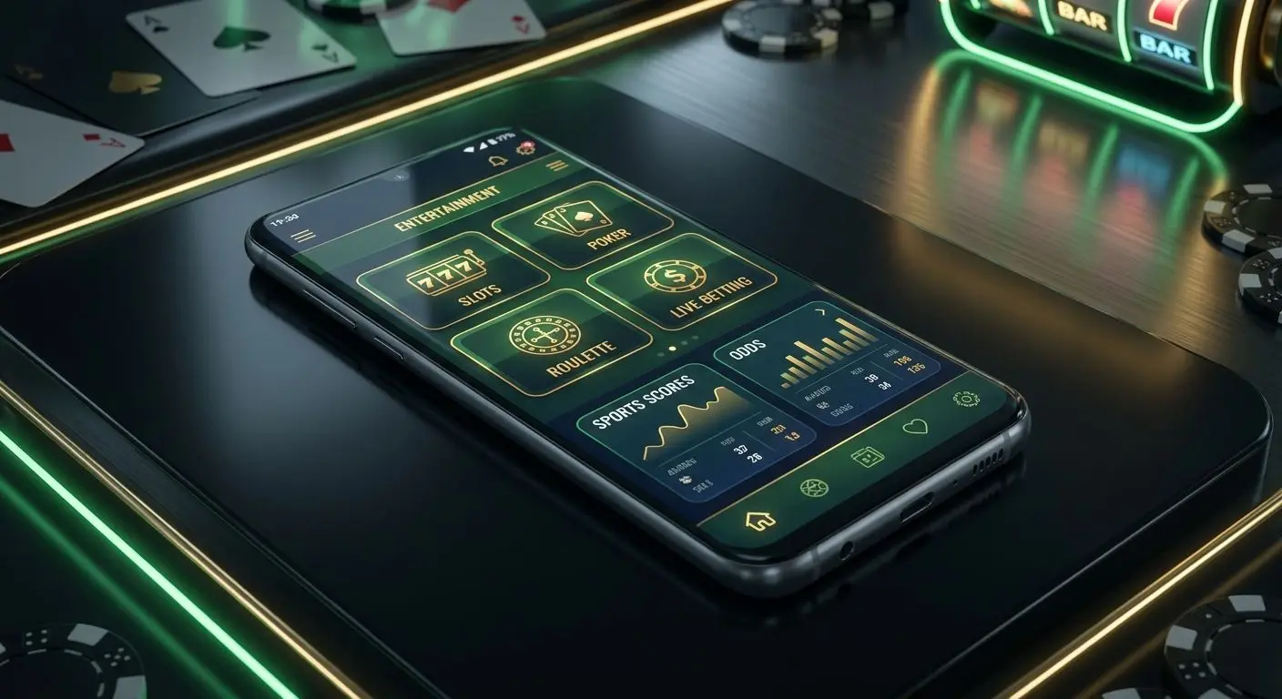 Smartphone Android com interface da app Solverde em destaque