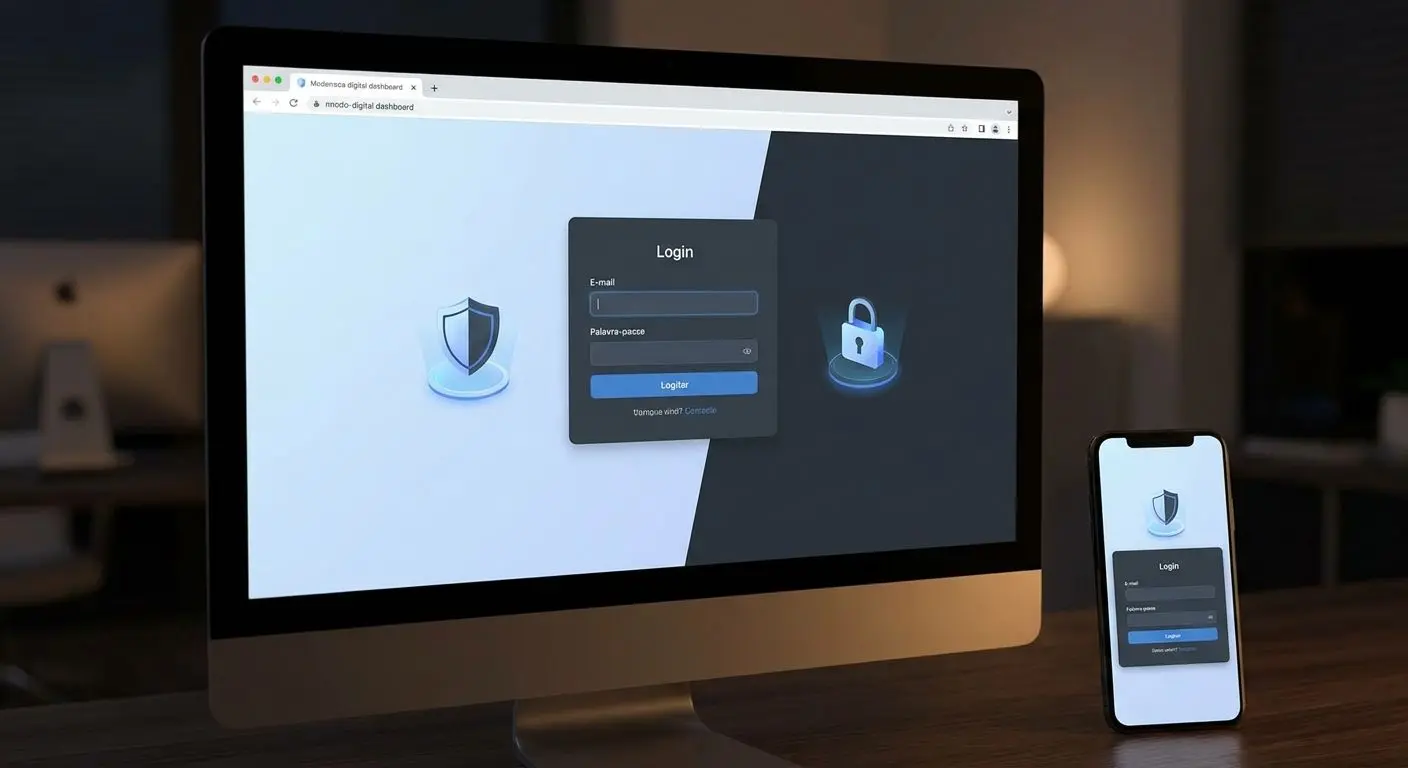 Interface de acesso rápido e seguro à conta Solverde em desktop e mobile