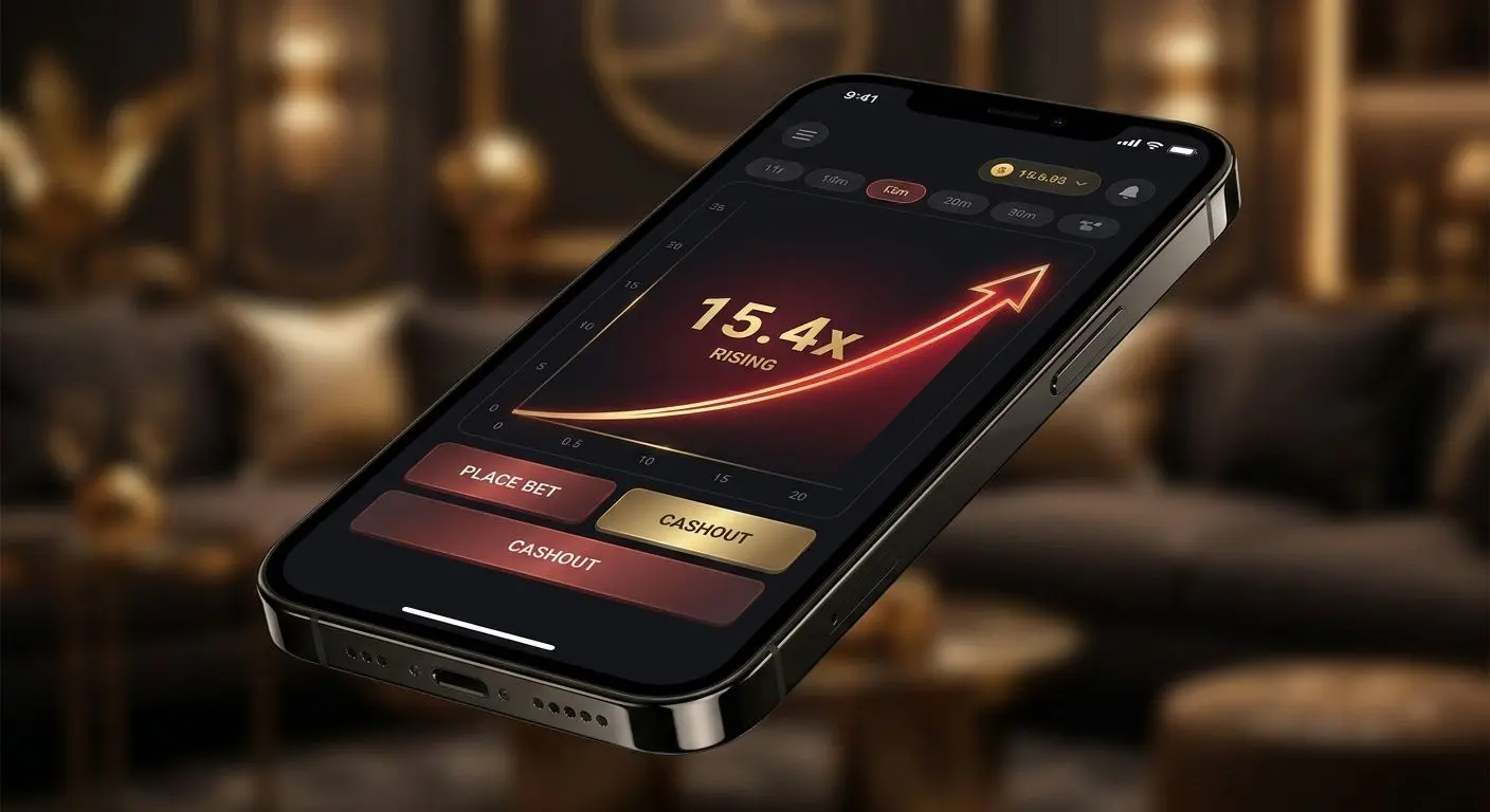 Telemóvel com jogo crash aberto em interface móvel