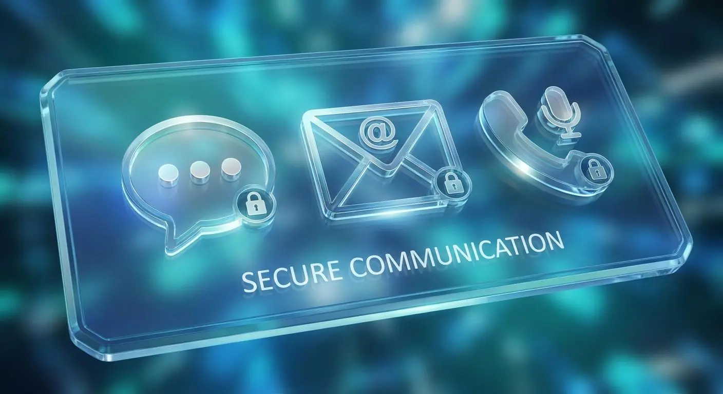 Ícones de chat, email e telefone para apoio ao cliente